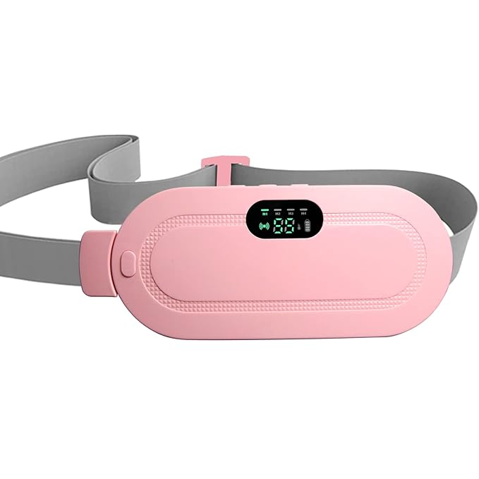 Electric Period Cramp Massager Vibrating Heating Belt for Menstrual Waist Stomach Abdominal Warm Palace Belt