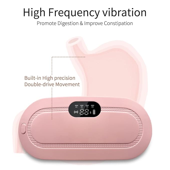 Electric Period Cramp Massager Vibrating Heating Belt for Menstrual Waist Stomach Abdominal Warm Palace Belt